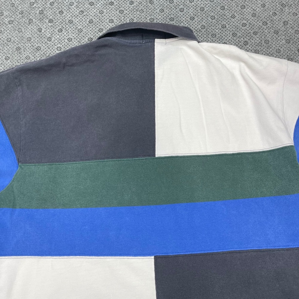 Vintage Izod Colorblock Polo Shirt Mens XL Short Sleeve Cotton Pique Multi-Color - Picture 9 of 11